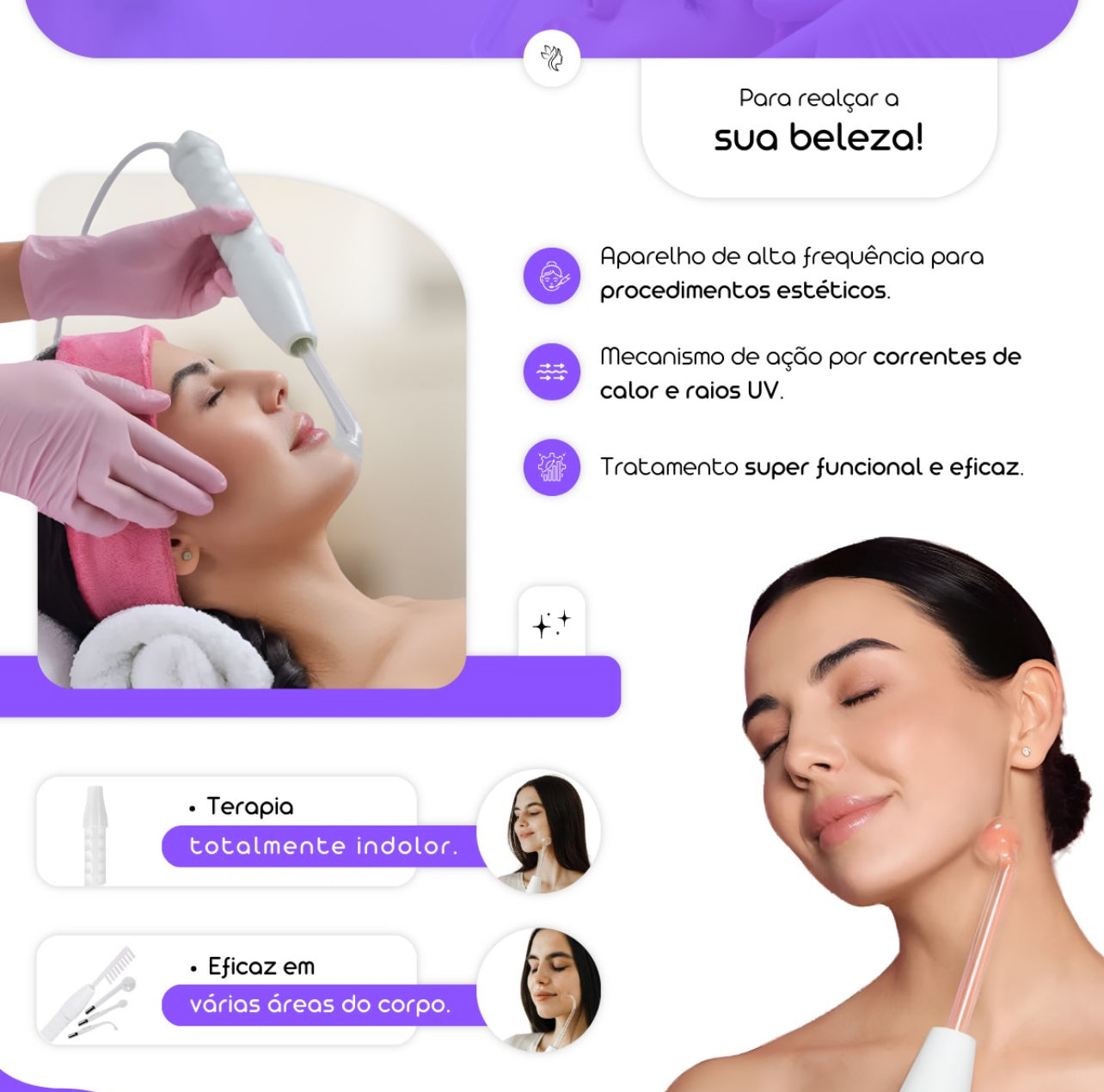 Tratamento Capilar e Facial com Alta Frequência ORIGINAL - PELECOREANA