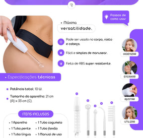 Tratamento Capilar e Facial com Alta Frequência ORIGINAL - PELECOREANA